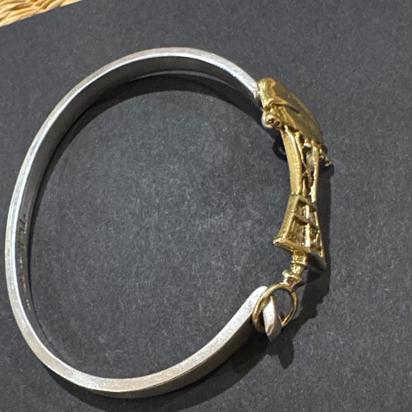 Gold and Silver Bouy Bangle Bracelet - Picture 3 of 4